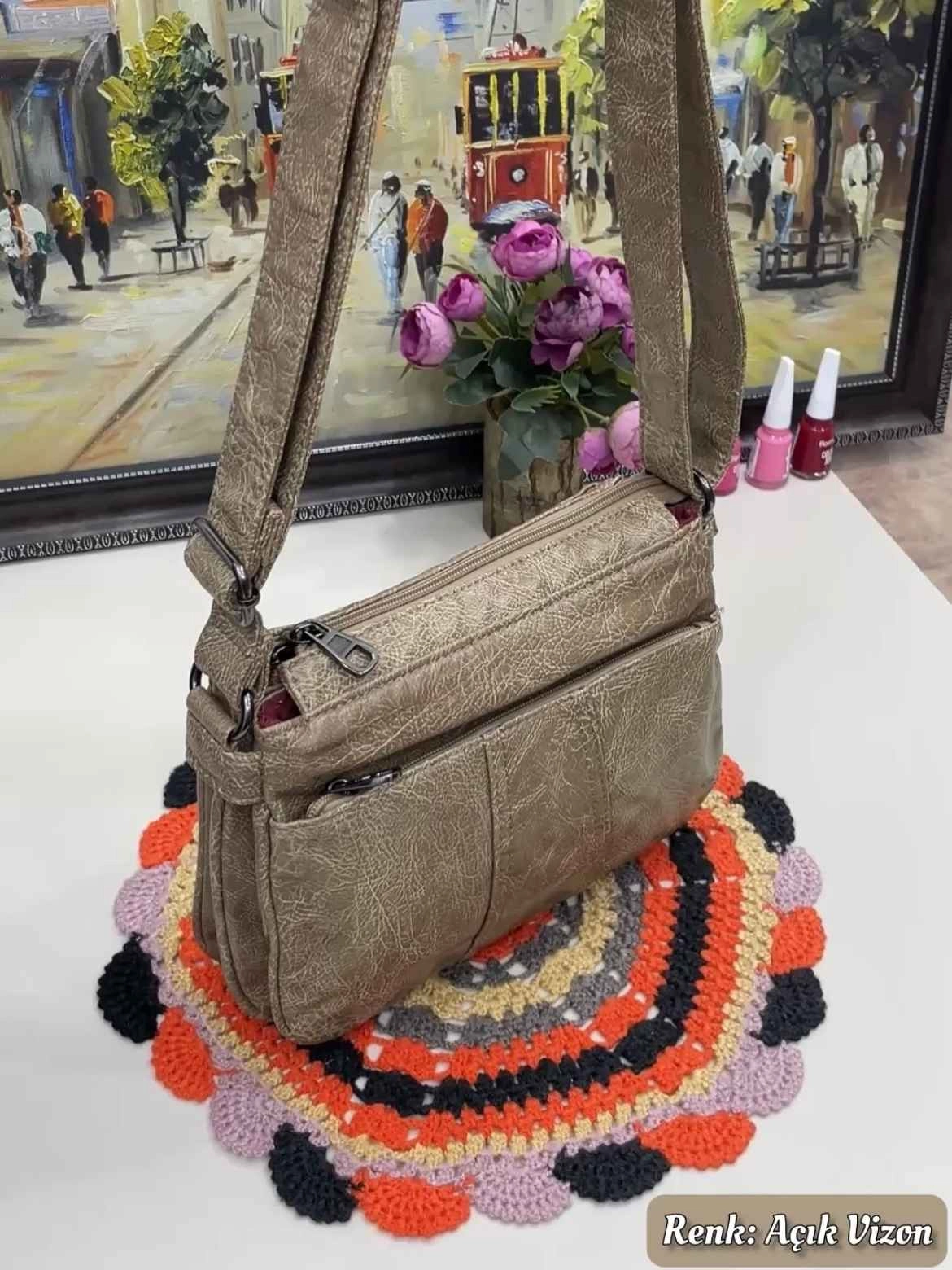 Zara 7 Bölmeli Çapraz Kadın Çantası