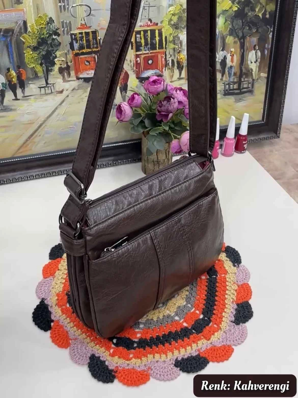 Zara 7 Bölmeli Çapraz Kadın Çantası