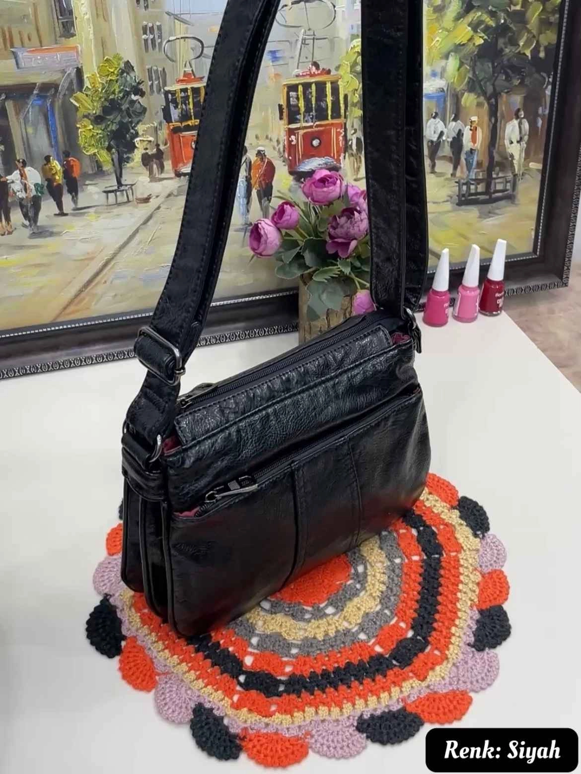Zara 7 Bölmeli Çapraz Kadın Çantası