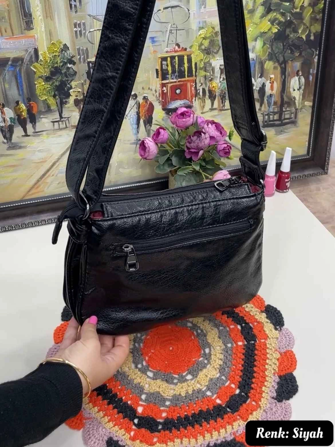 Zara 7 Bölmeli Çapraz Kadın Çantası