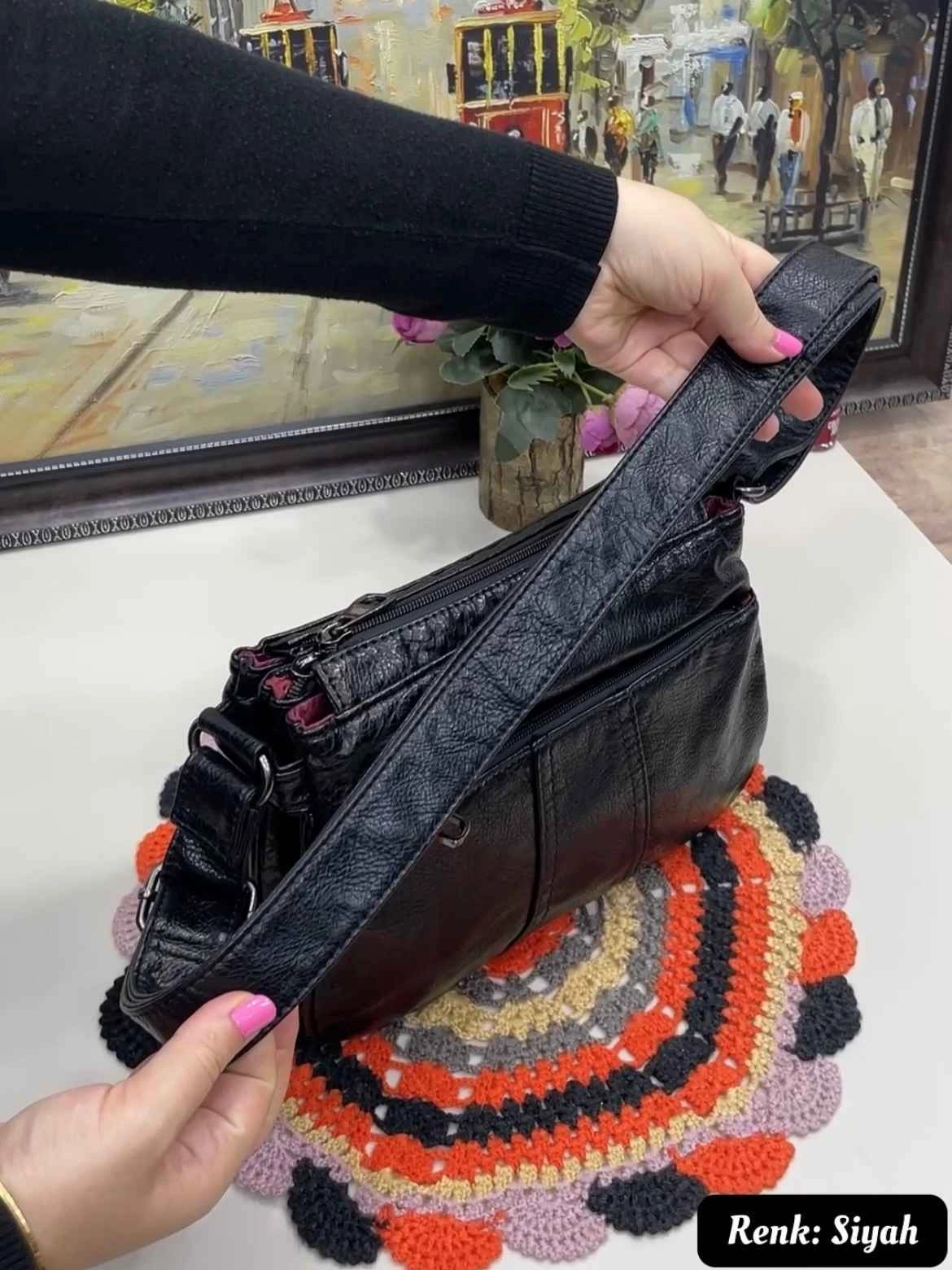 Zara 7 Bölmeli Çapraz Kadın Çantası