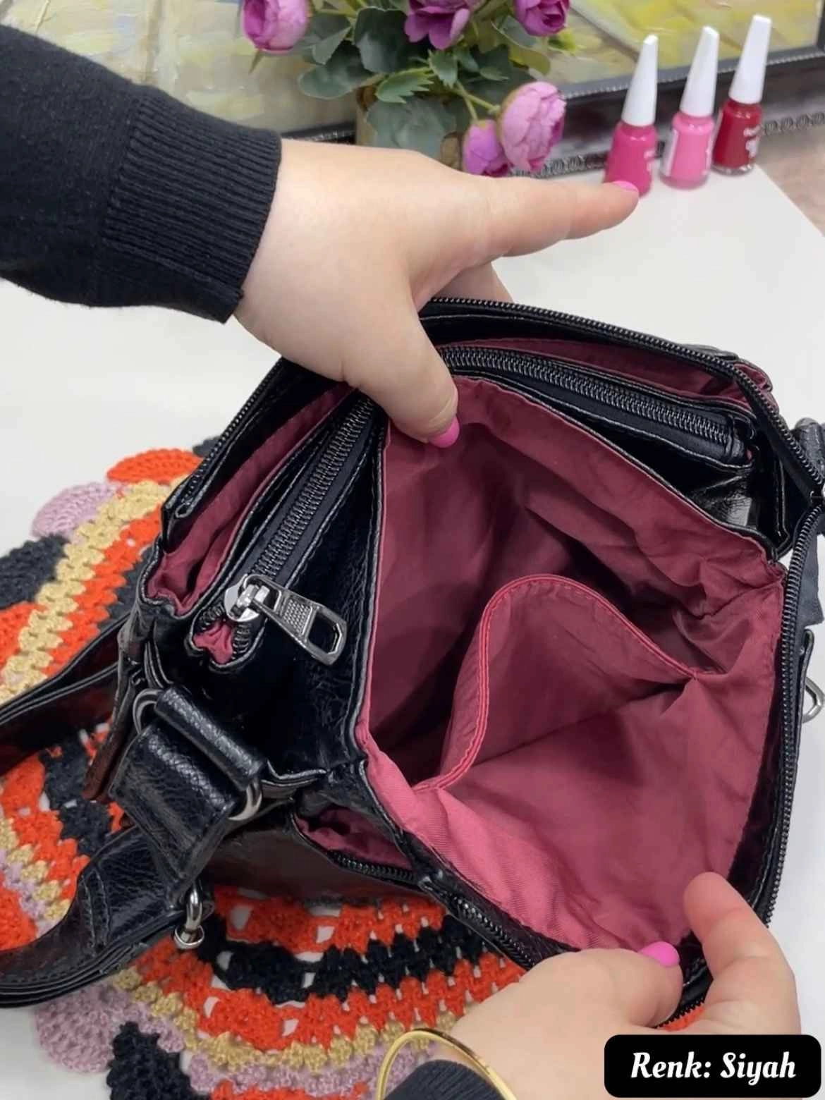 Zara 7 Bölmeli Çapraz Kadın Çantası