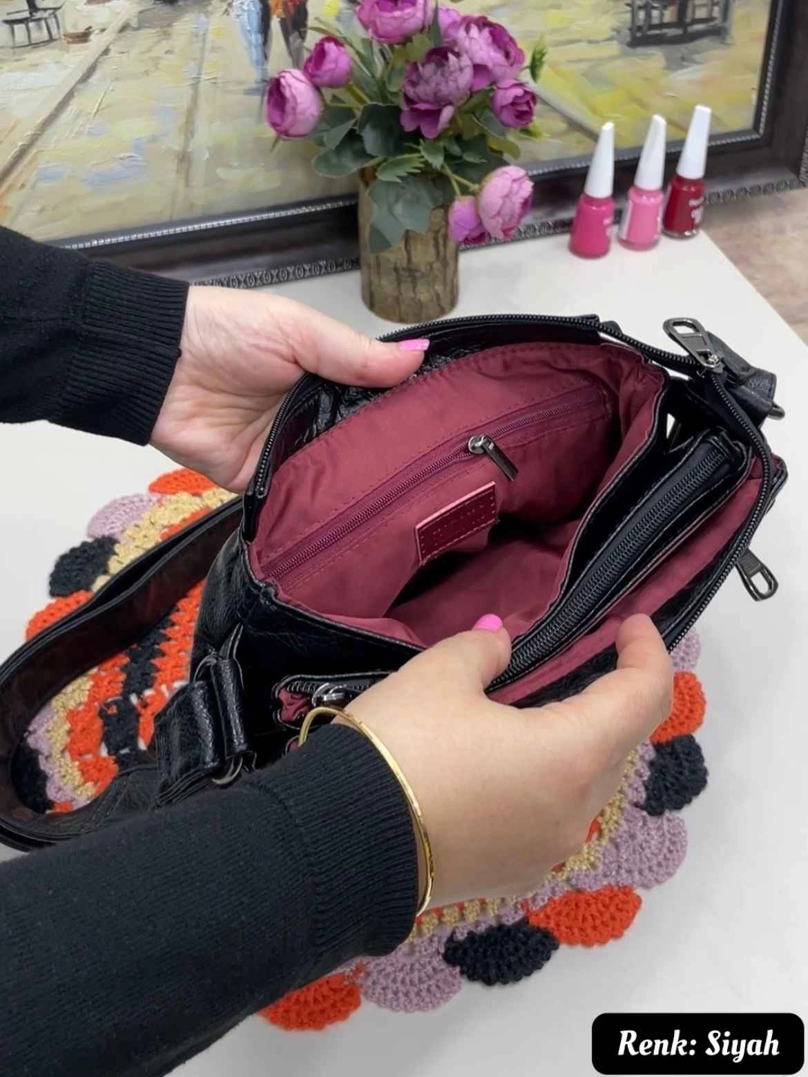 Zara 7 Bölmeli Çapraz Kadın Çantası