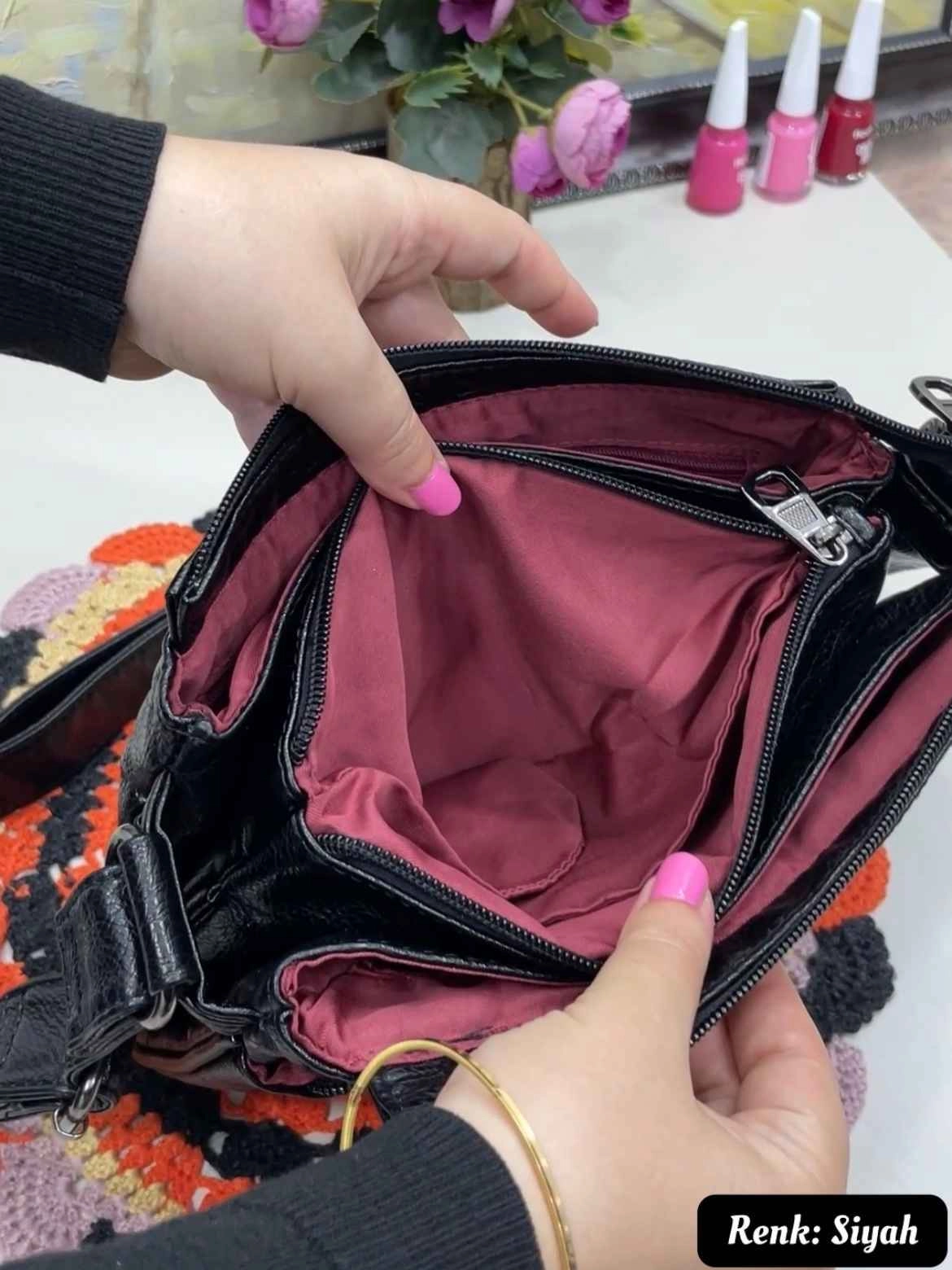 Zara 7 Bölmeli Çapraz Kadın Çantası