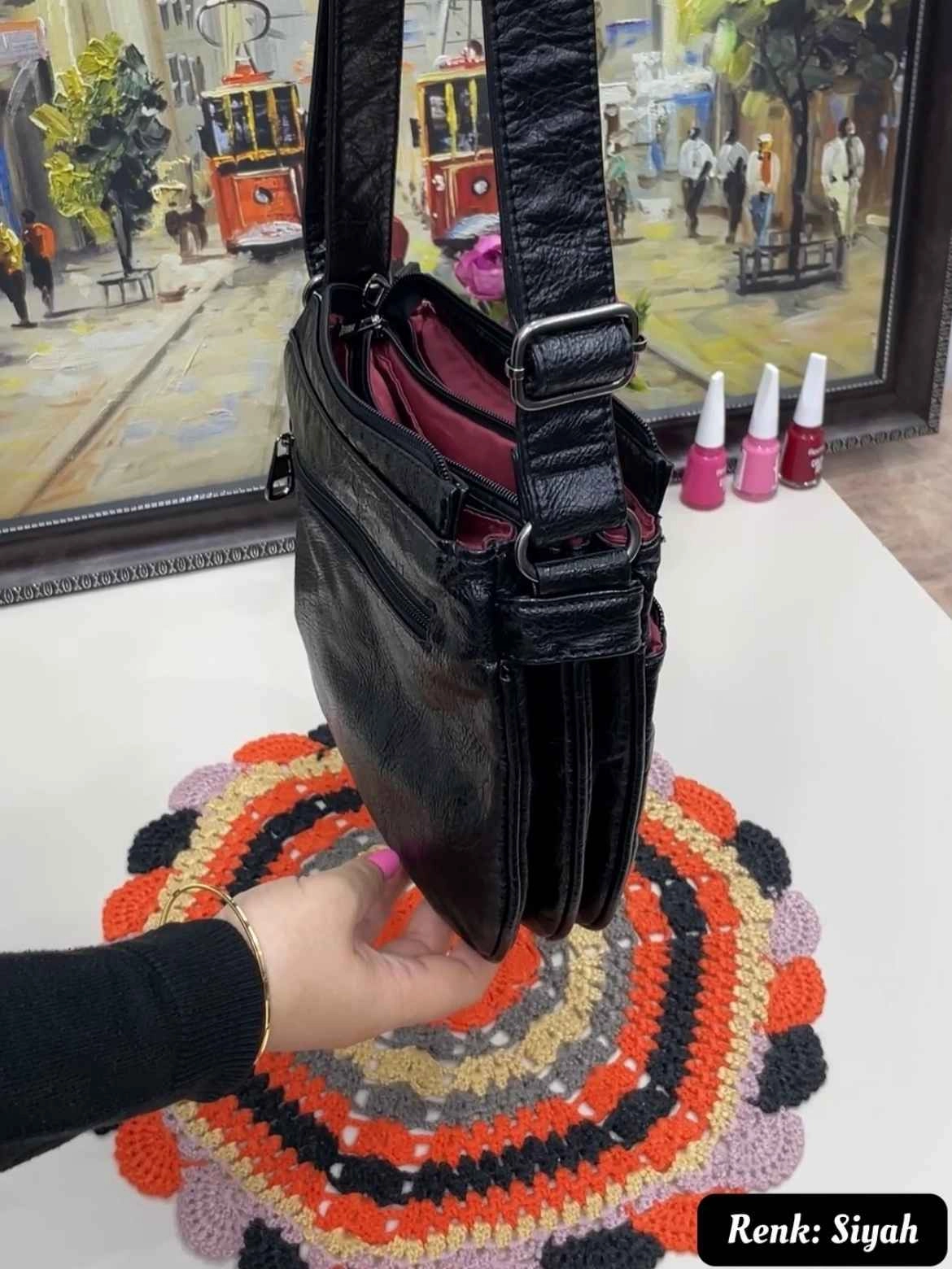 Zara 7 Bölmeli Çapraz Kadın Çantası