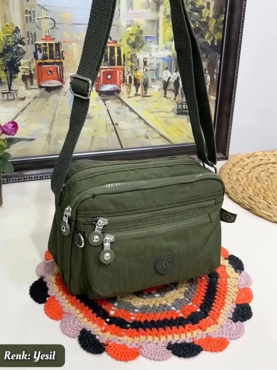 Elye 8 Bölmeli Klinker Kumaş Kadın Çantası