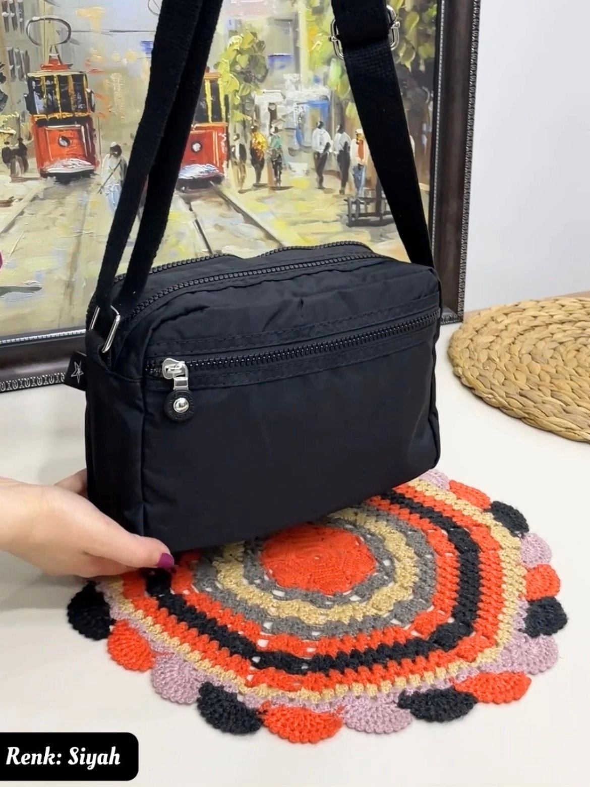 Elye 8 Bölmeli Klinker Kumaş Kadın Çantası