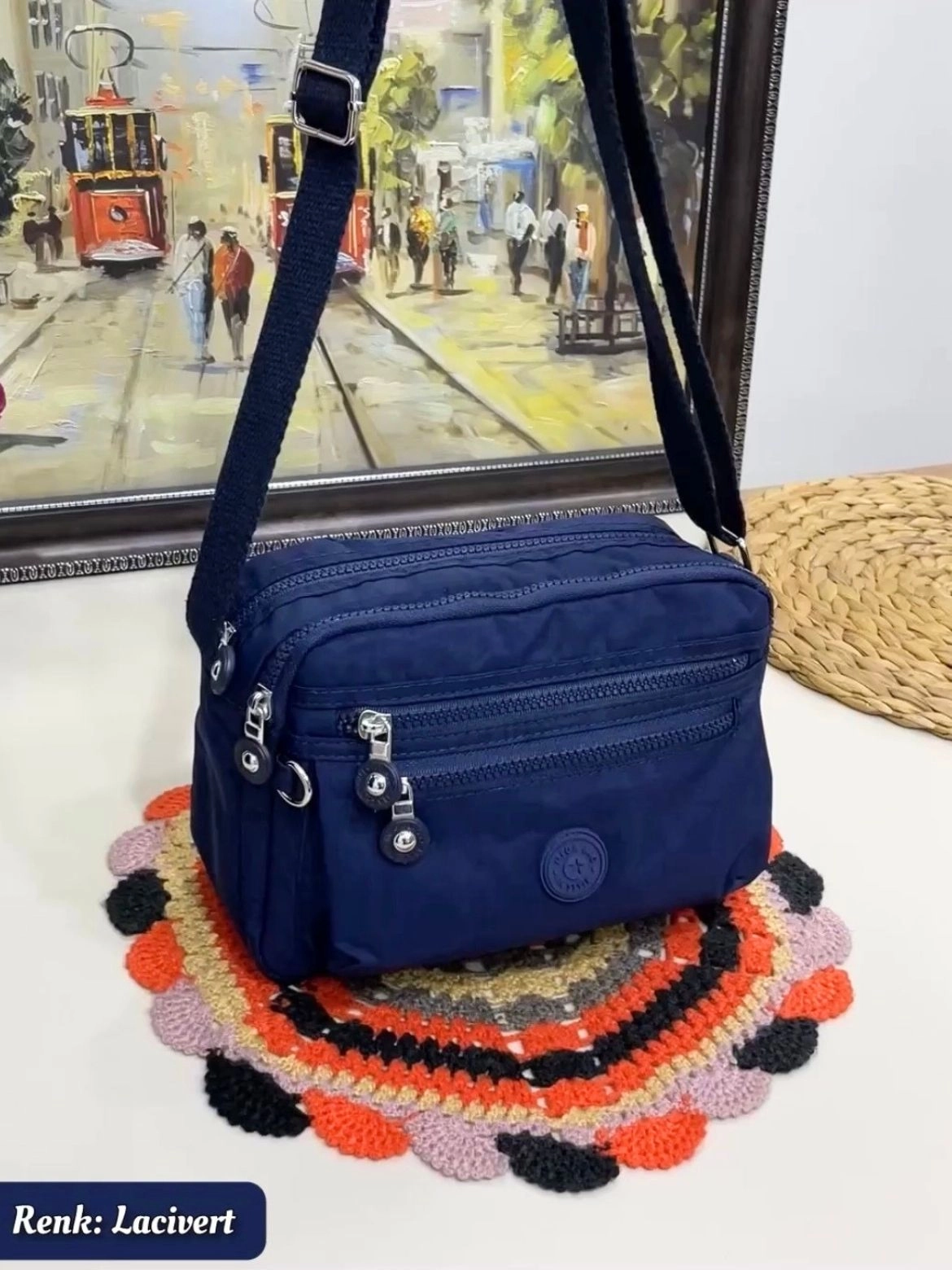 Elye 8 Bölmeli Klinker Kumaş Kadın Çantası