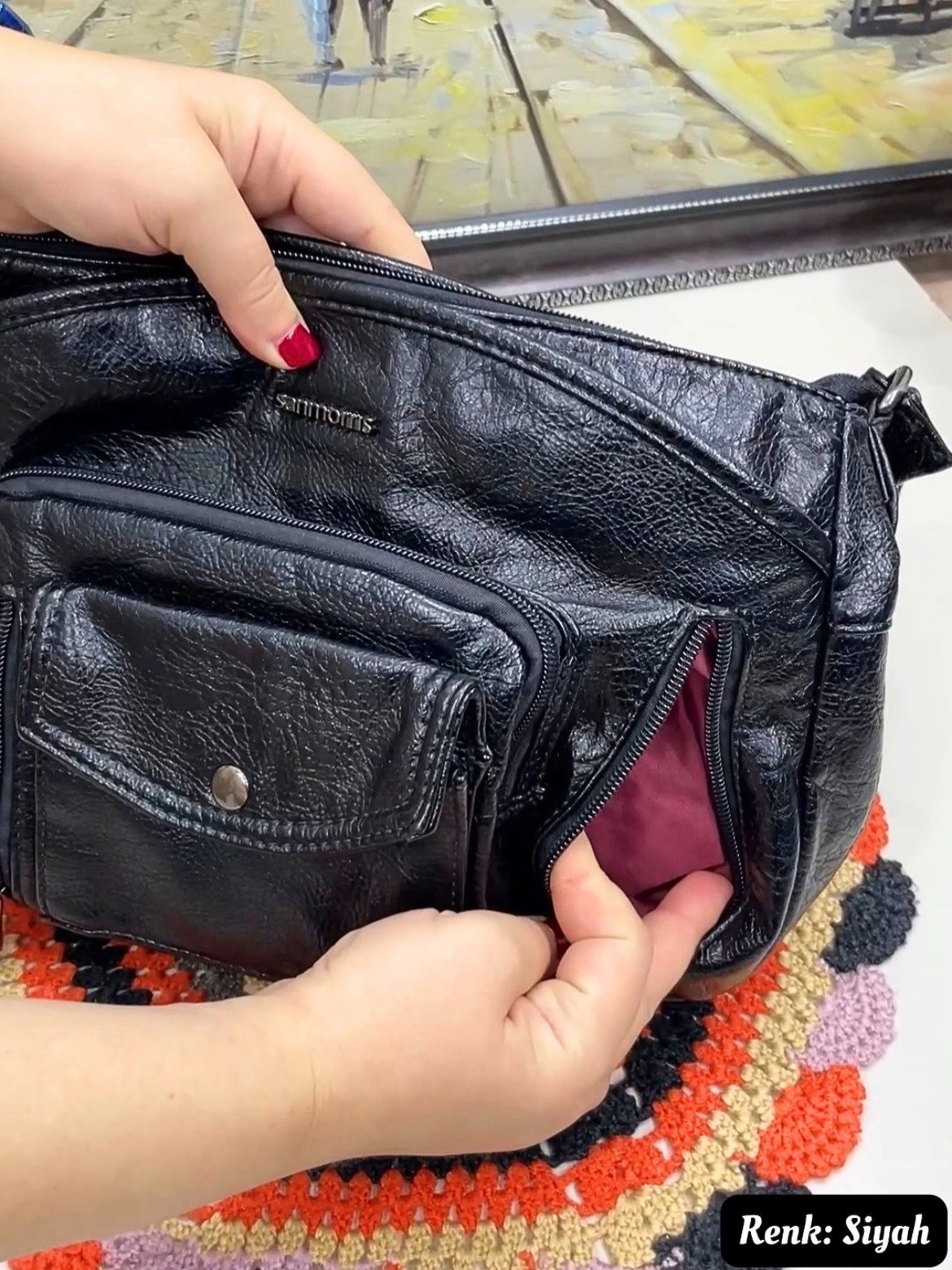 Sina 12 Bölmeli Çapraz Kadın Çantası