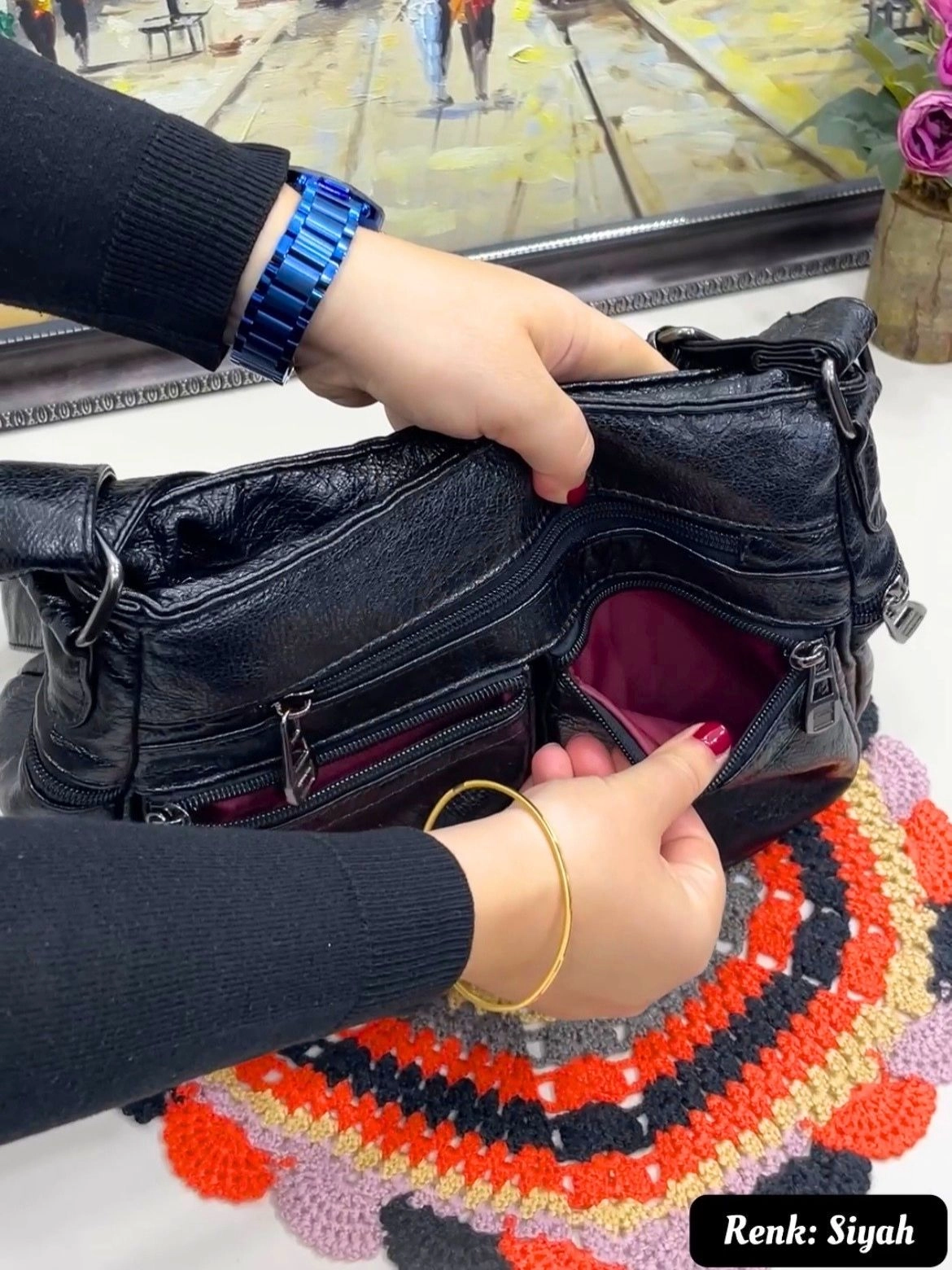 Zoe 10 Bölmeli Çapraz Kadın Çantası