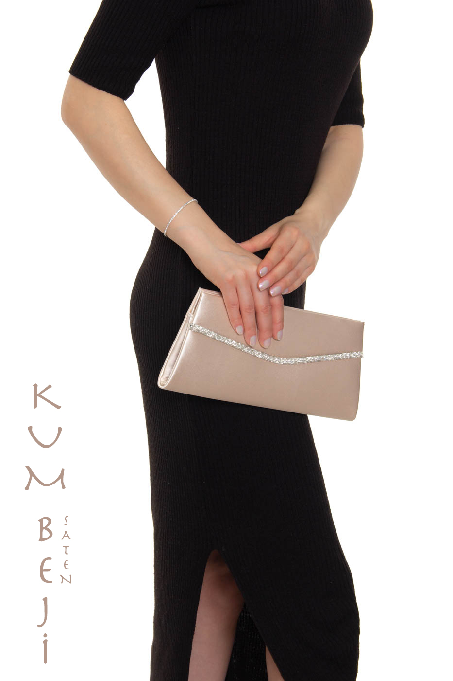 Rosa Tek Bölmeli Kalıp Model Kadın Abiye ve Gece Çantası