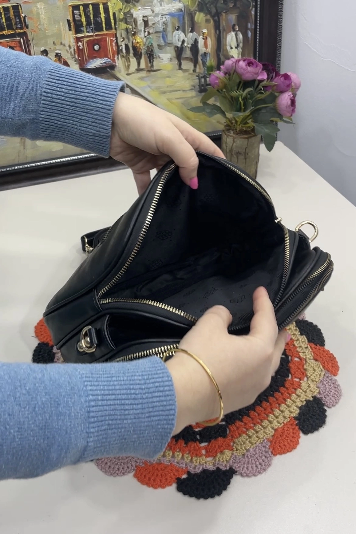 Monica 4 Bölmeli Çapraz Askılı Kadın Çantası
