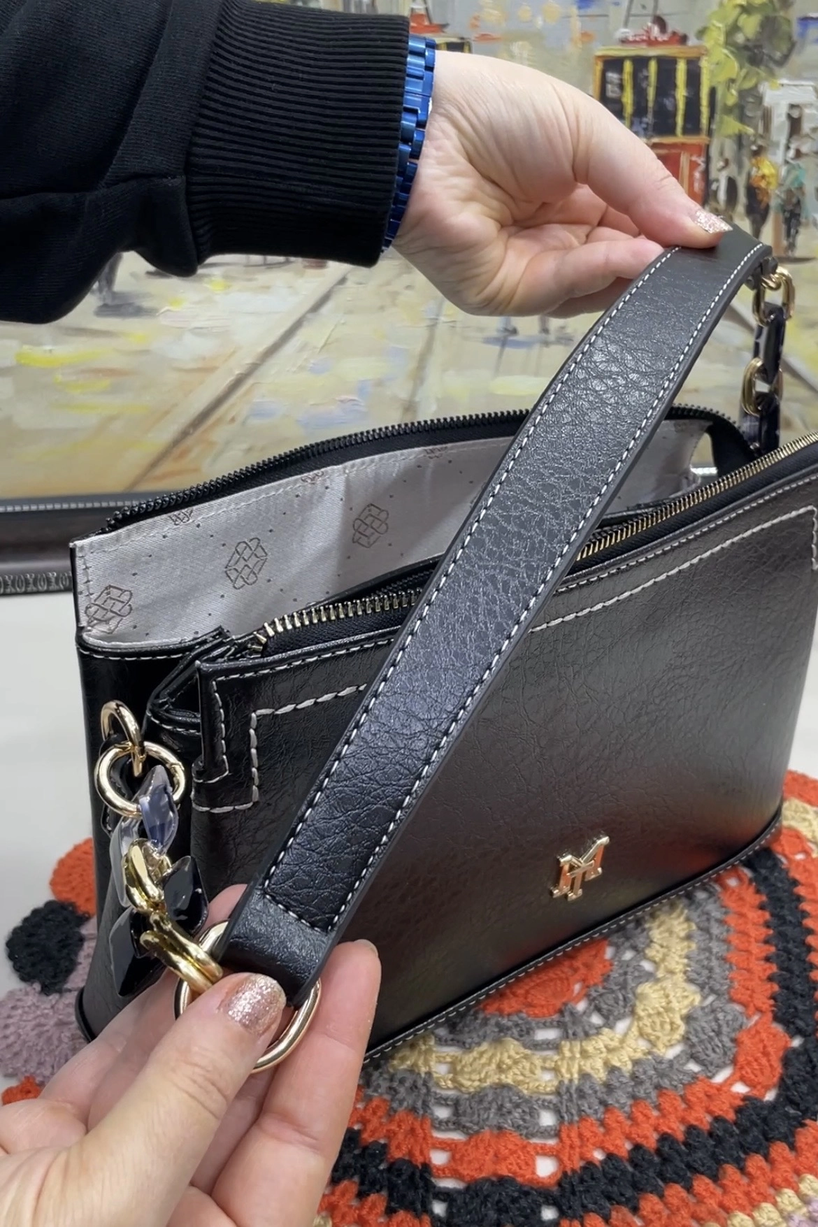 Mila 3 Bölmeli Baget Kadın Omuz ve Çapraz Çantası