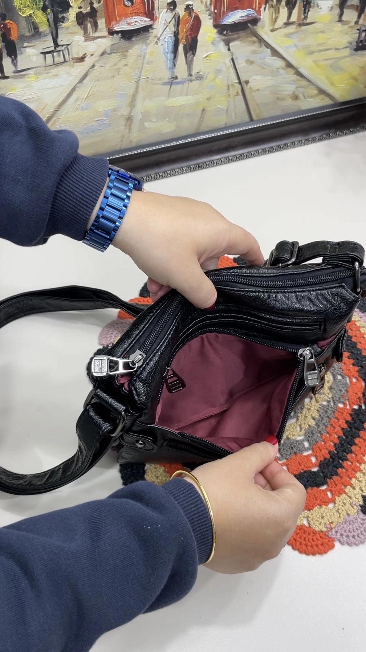 Ofelya 9 Bölmeli Çapraz Kadın Çantası