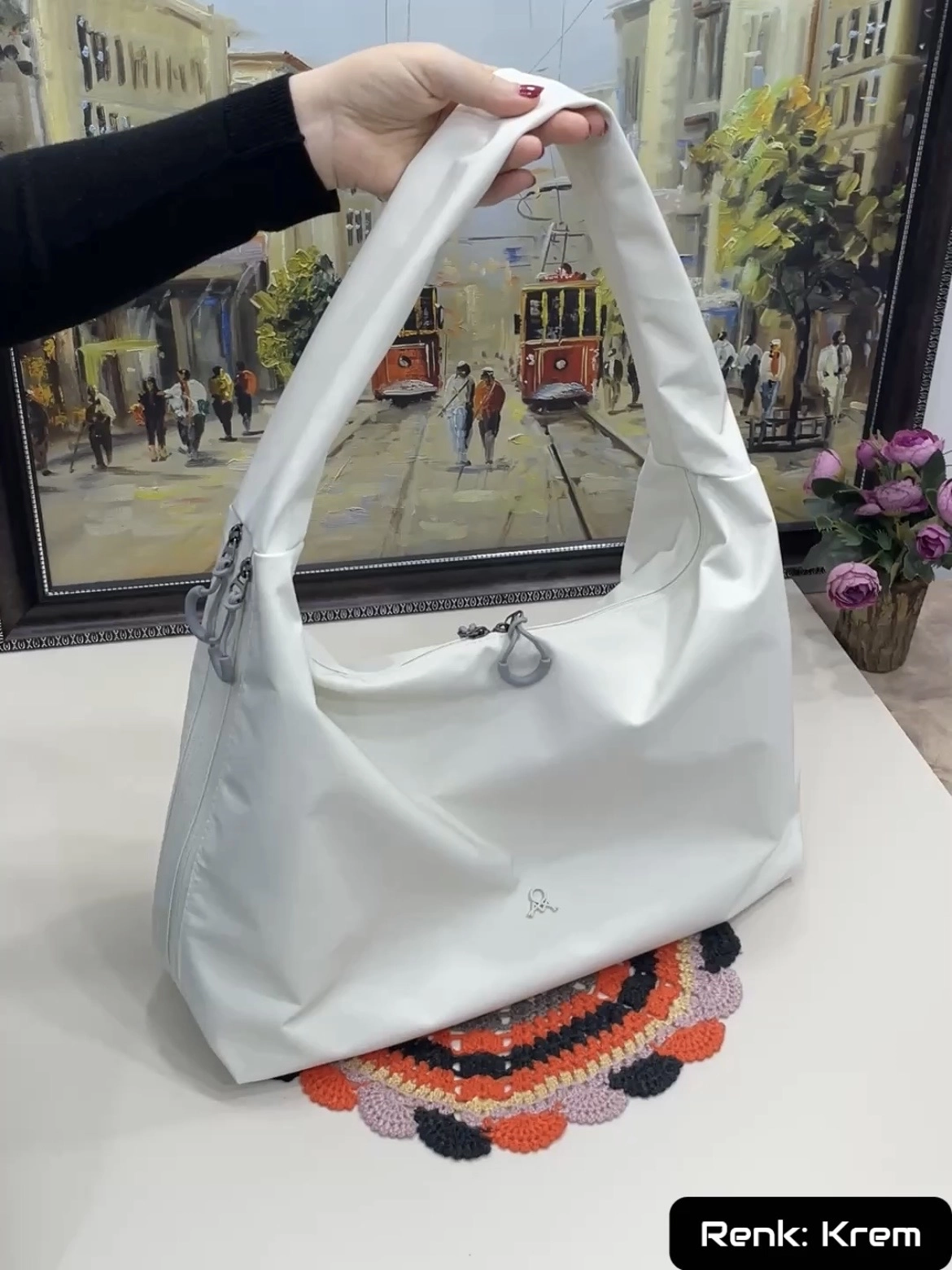 Yasmin 8 Bölmeli Salaş Tasarım Nano Kumaş Omuz Kadın Çantası