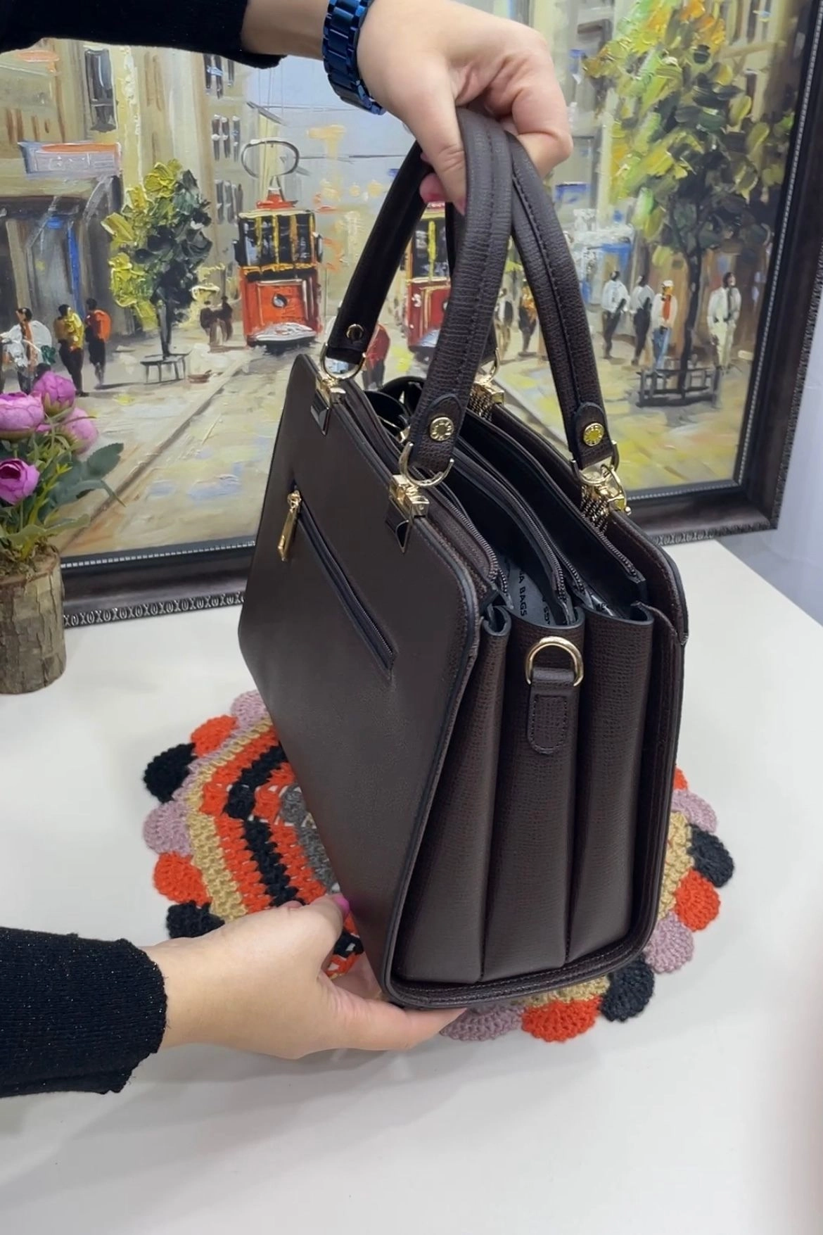Beauty 6 Bölmeli Çapraz ve El Kadın Çantası