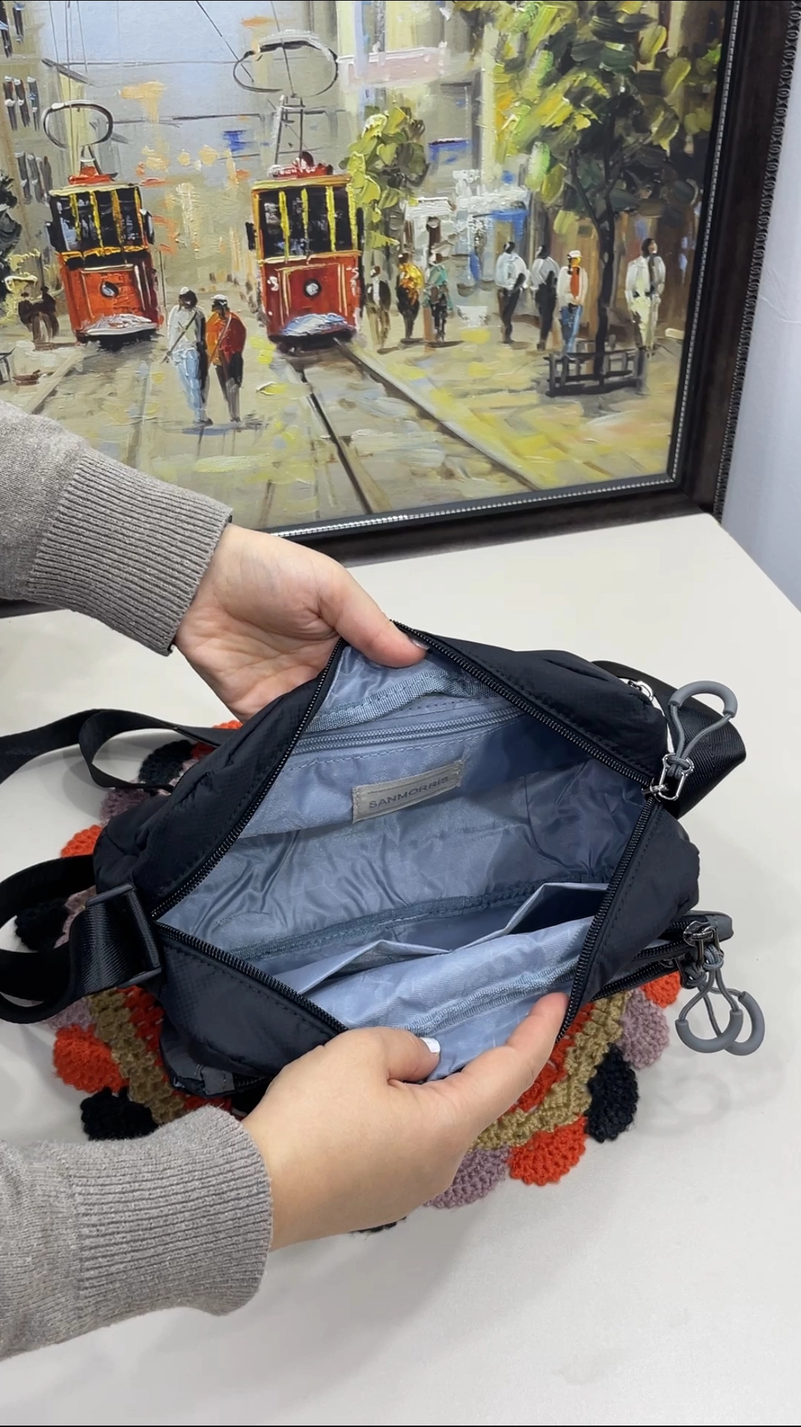 Cora 7 Bölmeli Nano Kumaş Çapraz Kadın Çantası