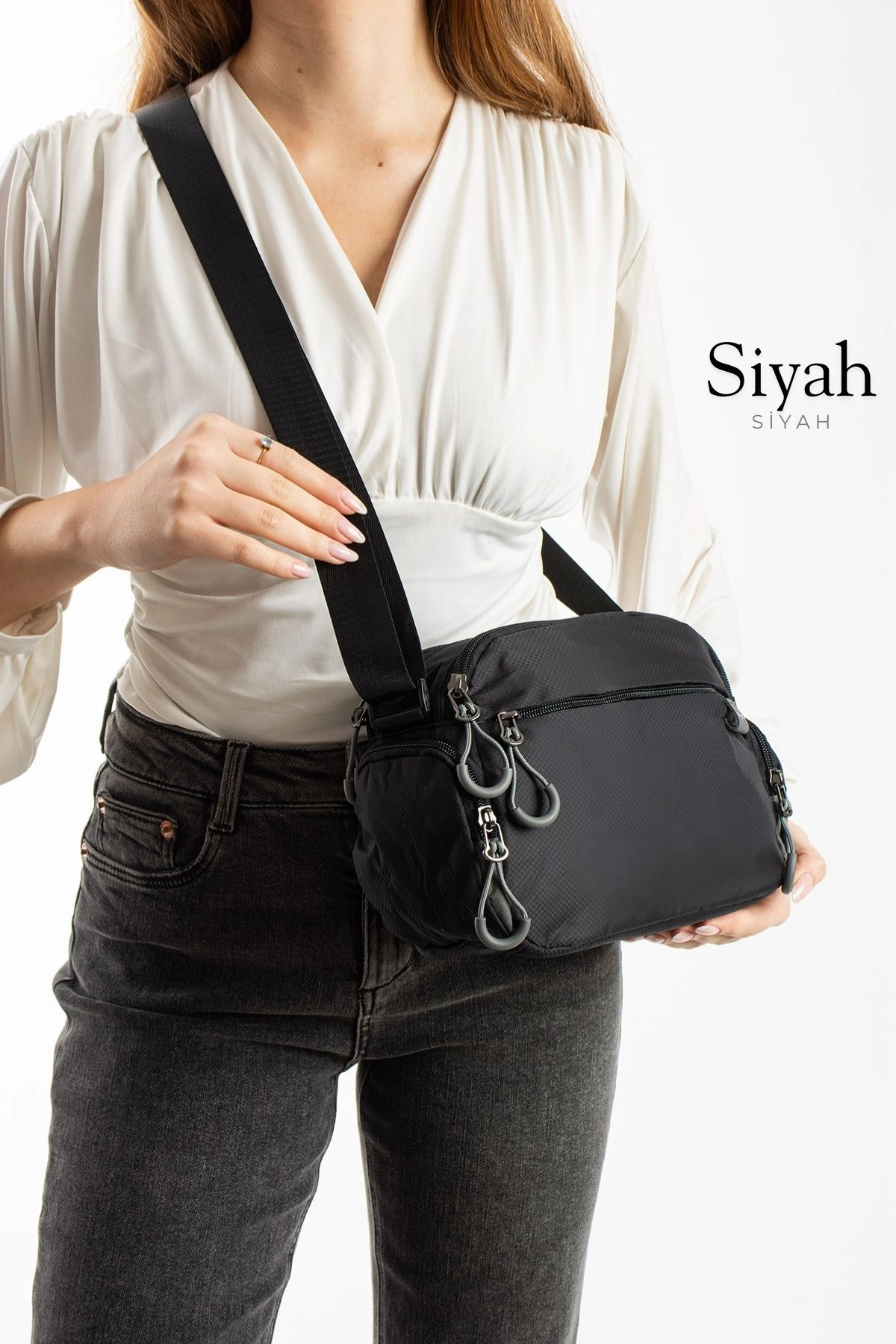 Vesna 9 Bölmeli Nano Kumaş Omuz ve Çapraz Kadın Çantası