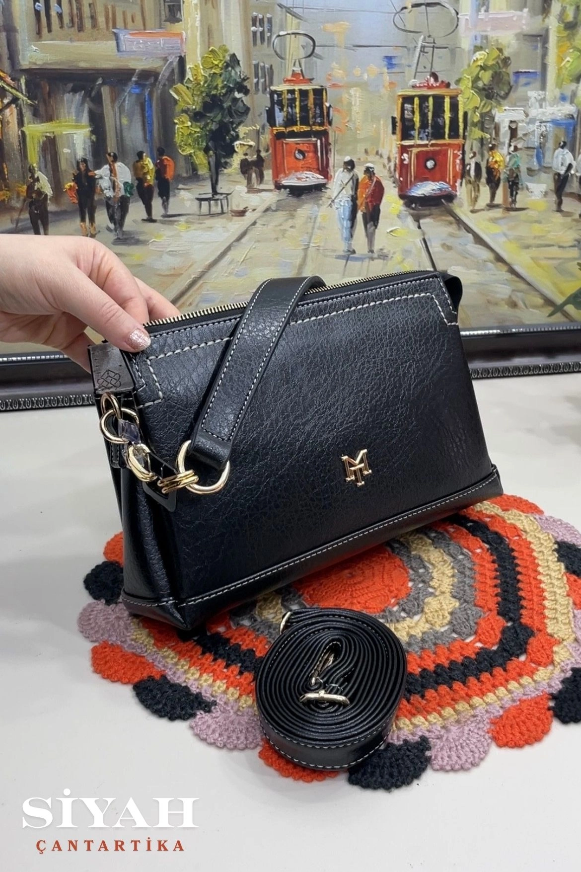 Mila 3 Bölmeli Baget Kadın Omuz ve Çapraz Çantası
