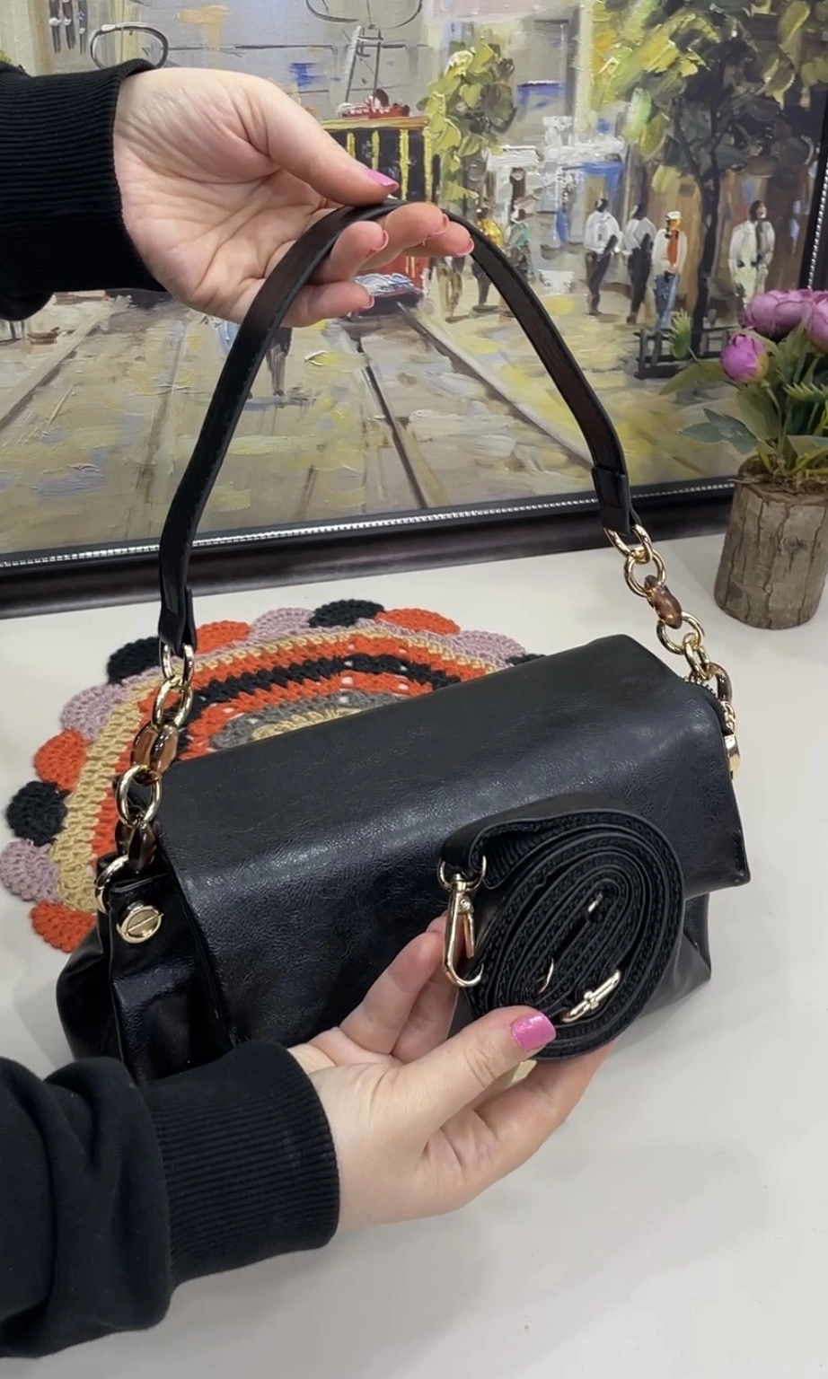 Nina Çift Askılı Zincir Detaylı Kadın Çantası