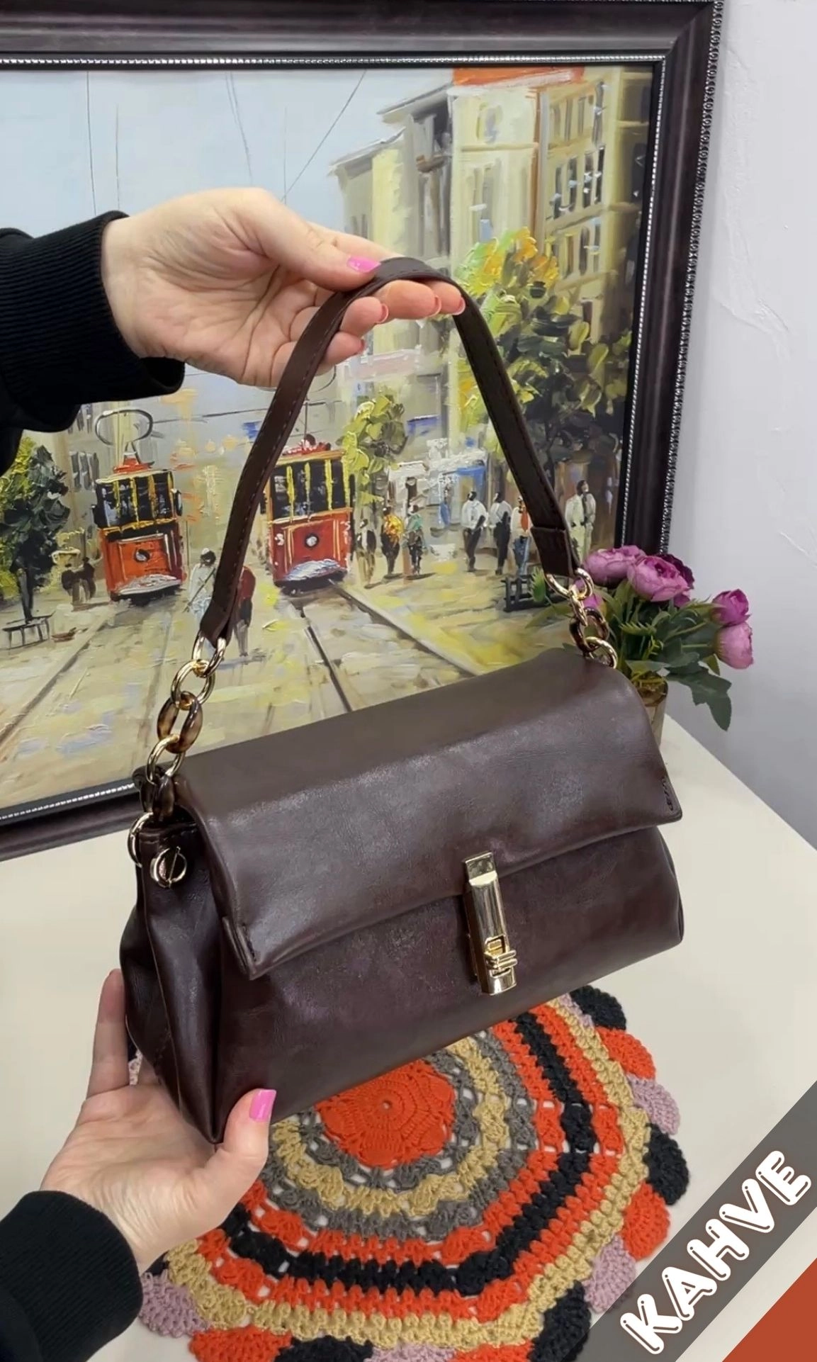 Nina Çift Askılı Zincir Detaylı Kadın Çantası