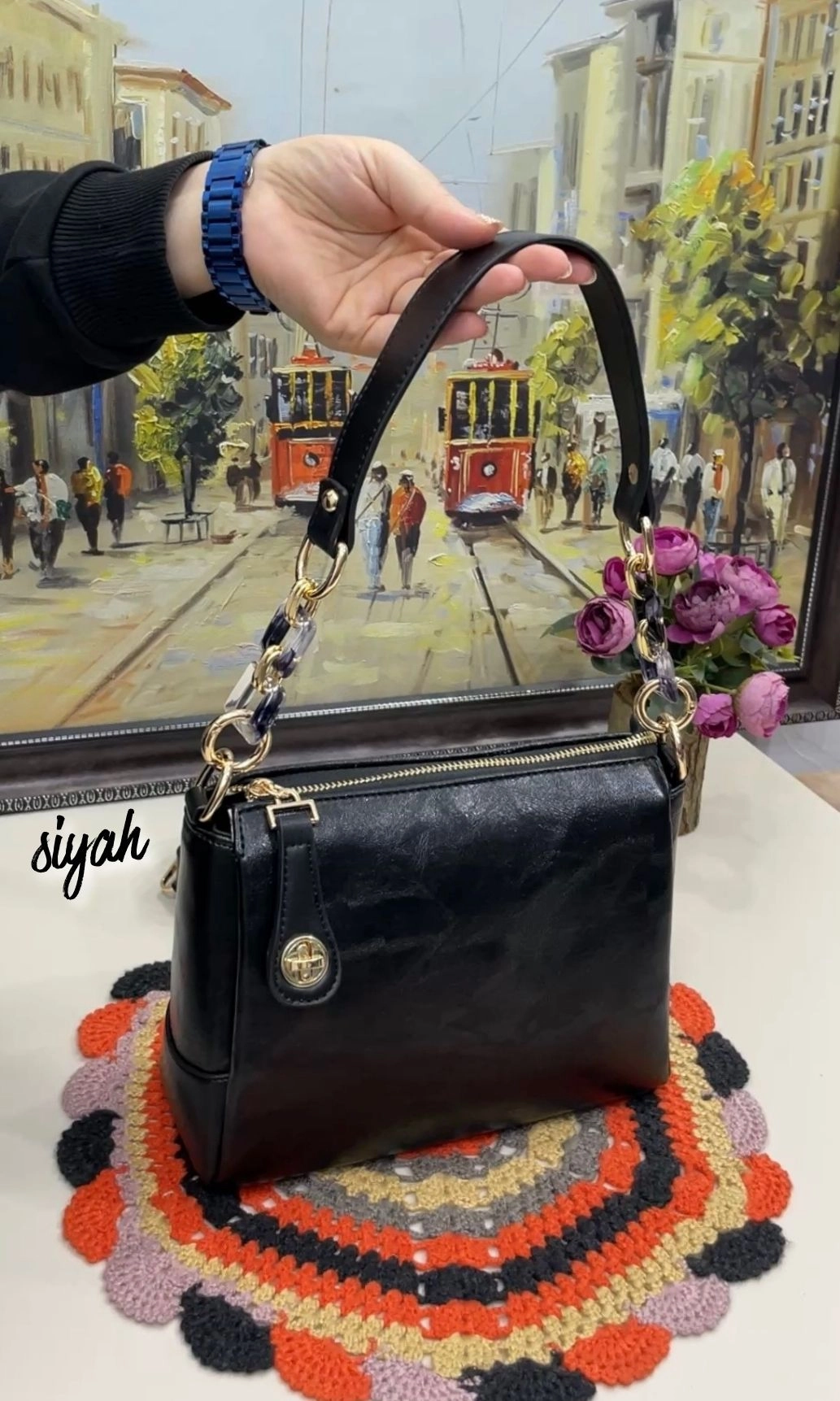 Umay 3 Bölmeli Kadın Omuz ve Çapraz Çantası